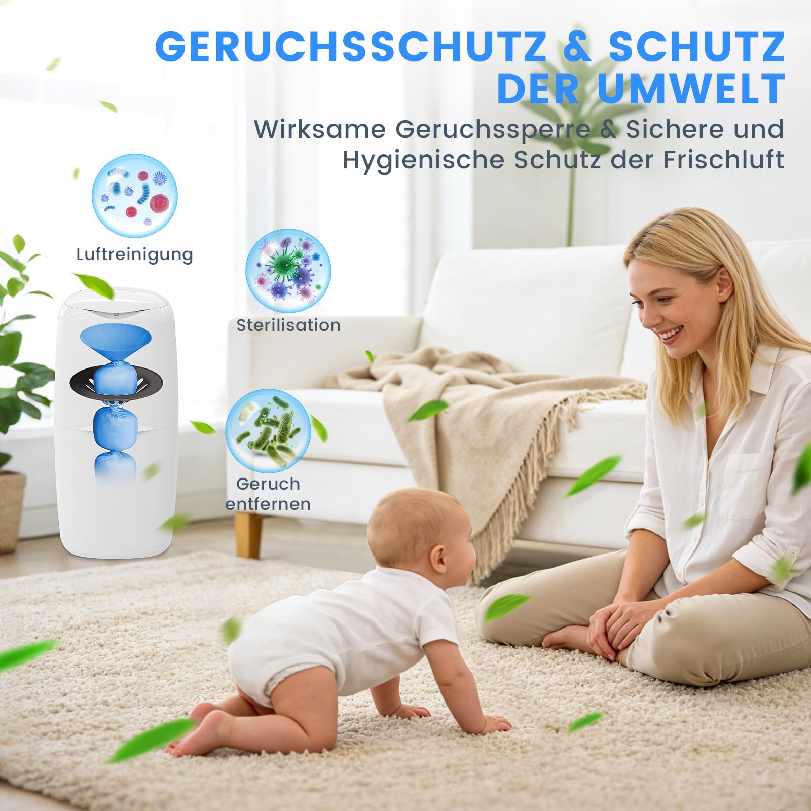 18 Stück Windeleimer Nachfüllkassetten Nachfüllfolie Abdichtung Zähigkeit, 4.5M Nachfüllbeutel Verbesserte Geruchsresistenz und Haltbarkeit Kompatibel mit Windeleimer & Katzenstreueimer - 5