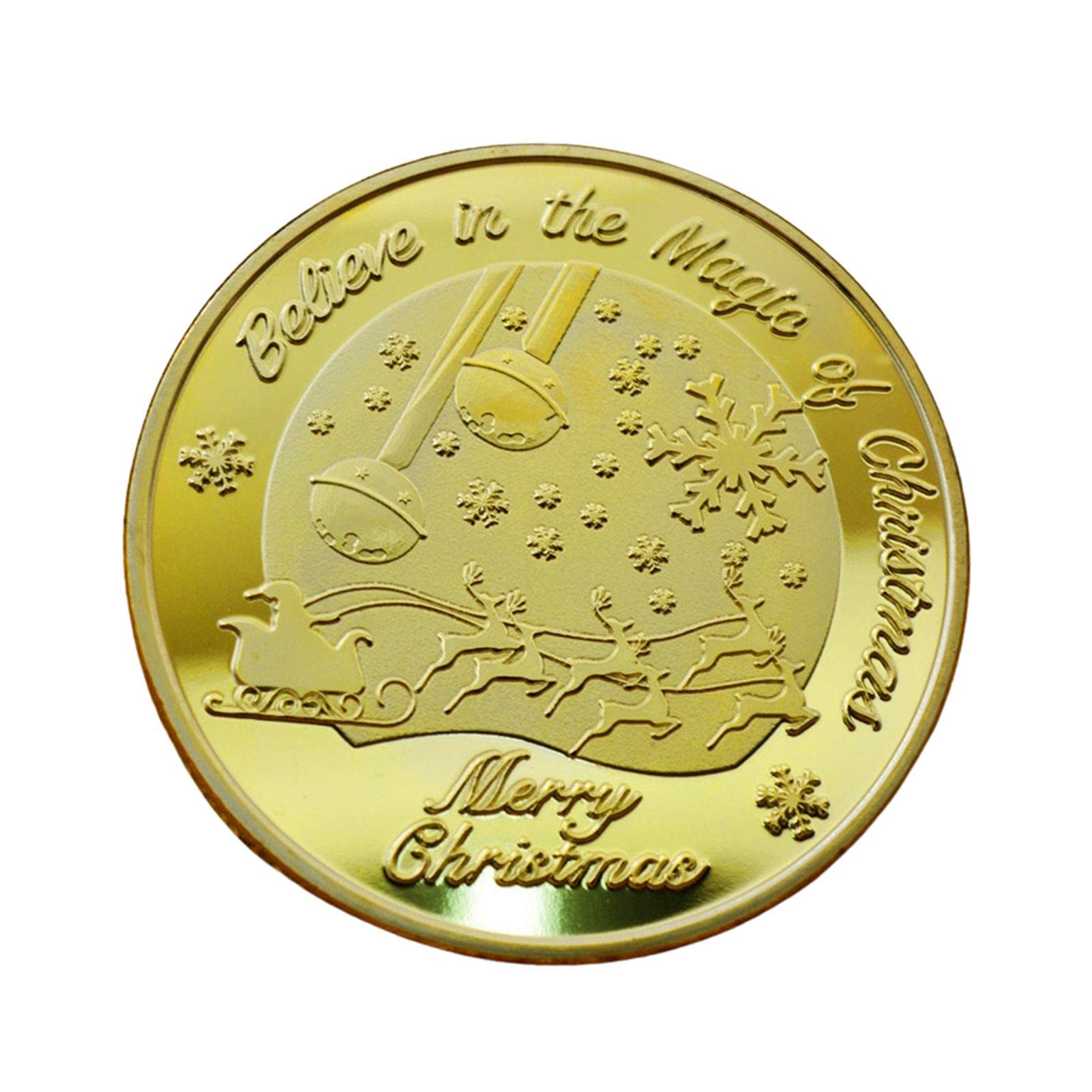 Amazon.co.jp: サンタコイン、記念コイン、クリスマスの靴下詰め物、ジングルベルパターンのクリスマスチャレンジコイン 、クリスマスパーティーのための個別の収集可能なコインはギフトを支持します Yaoshi : ホビー