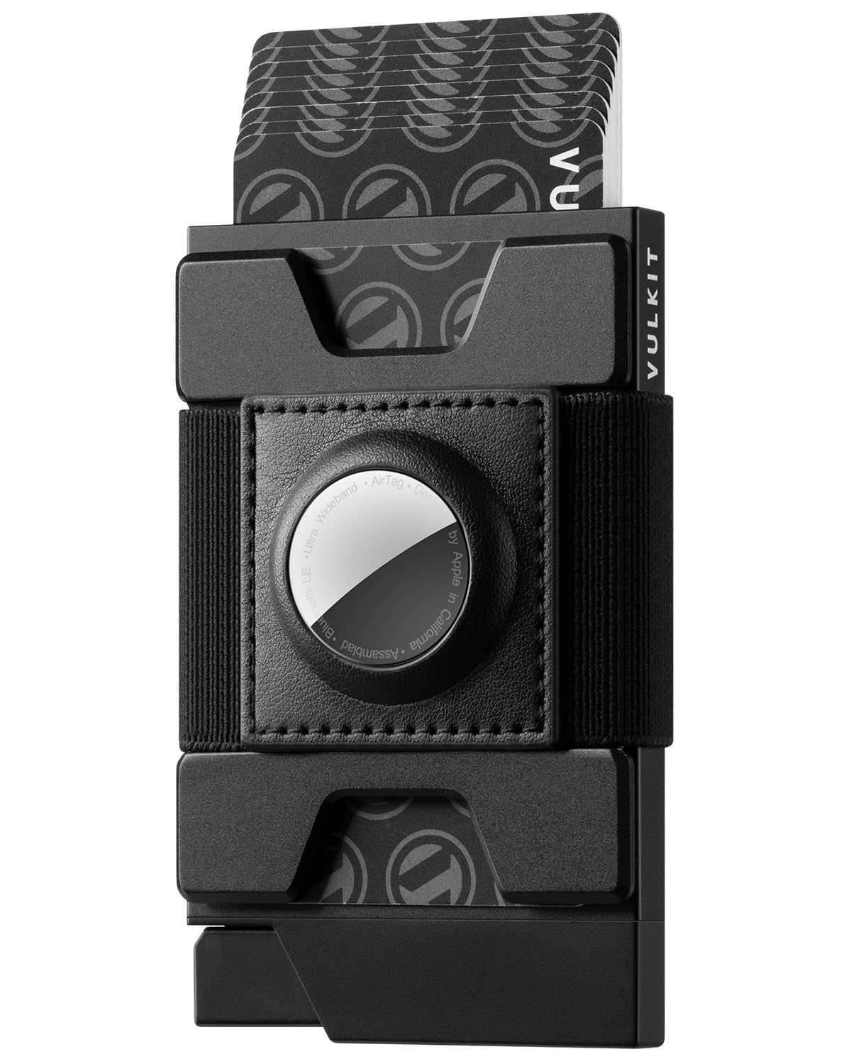 VULKIT Mens Wallet With AirTag Holder RFID Blocking, Aluminum Pop Up Card Holder With Expandable Backplate, Holds 12 Cards and Cash for Men and Women