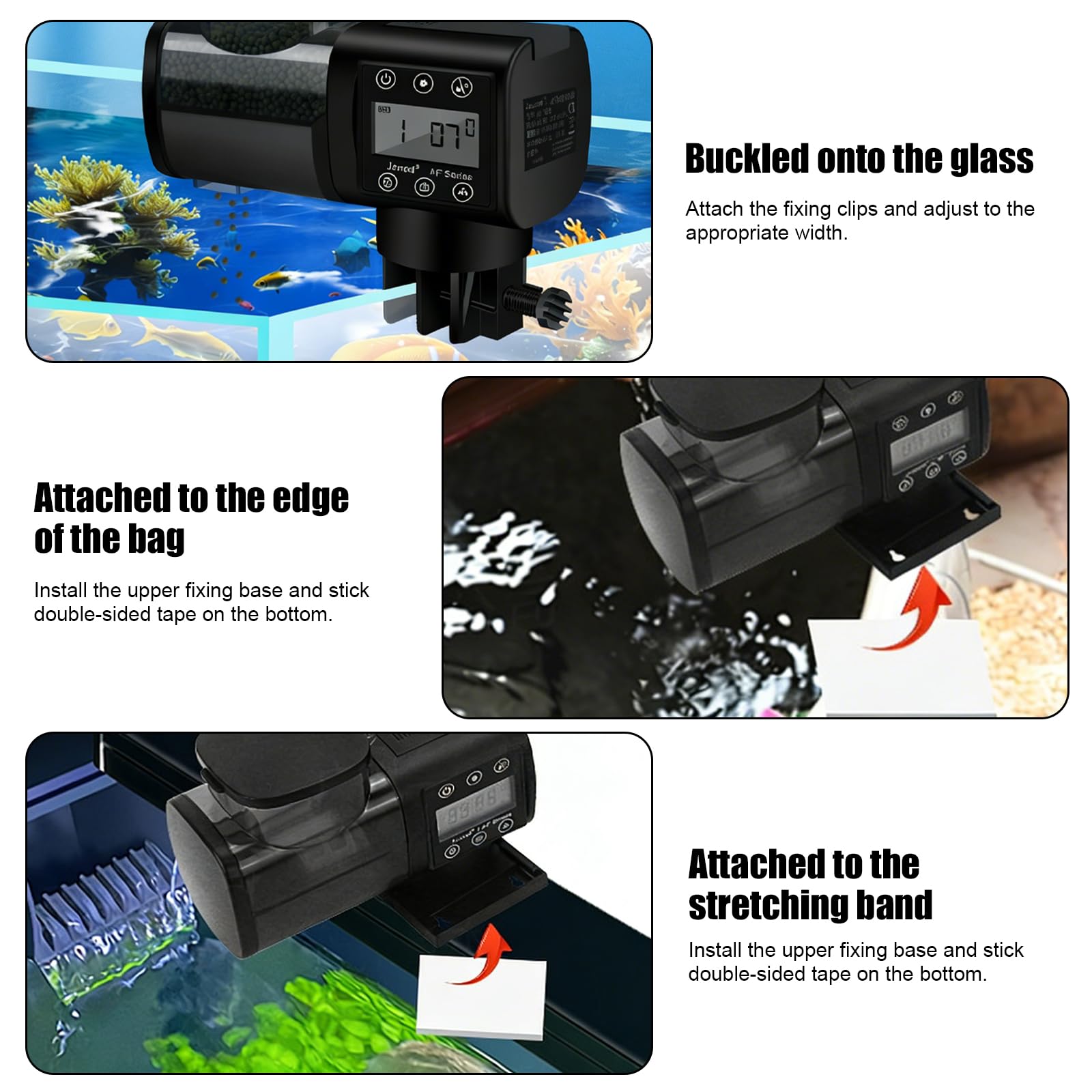 Mangiatoia automatica per acquario, 500 ml, mangiatoia automatica per pesci, mangiatoia automatica per acquario, con controller display LCD, mangiatoia per pesci e acquari