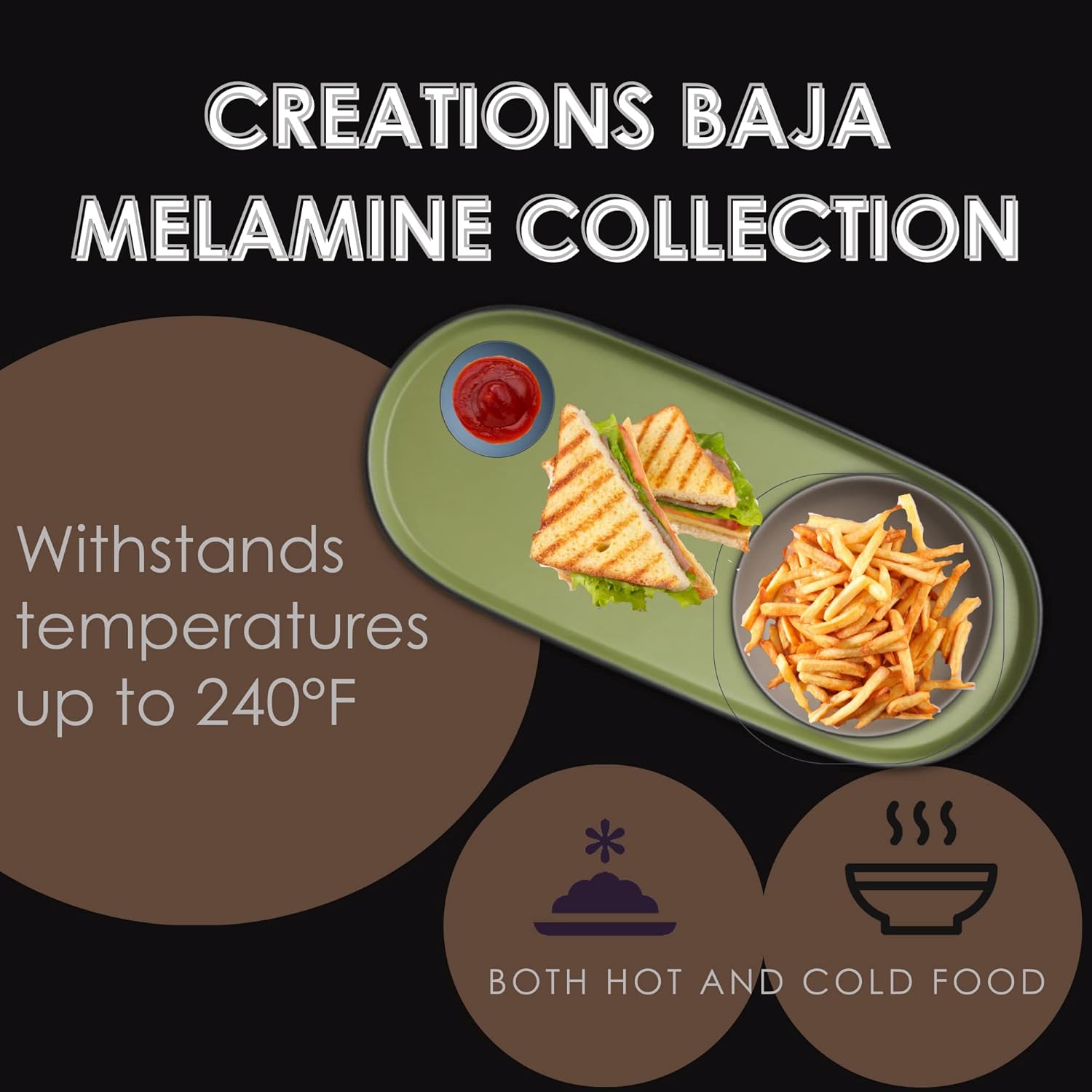 Steelite Creations Melamine Ramekin Bowls for Dip and Sauce, Heavy Use Break Resistant Commercial Foodservice Restaurant, Stack Baja, 3" Round, 1.1" Deep, 2 Oz., Stackable, Set of 24, Blue Black