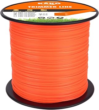 KAKO 095 Trimmer Line, Weed Eater String .095, Weed Wacker String .095, Square String Trimmer Line .095 Inch-1280 Ft-5 Lb, Commercial Nylon Weed Eater Line .095 Fits Most String TrimmersSquare