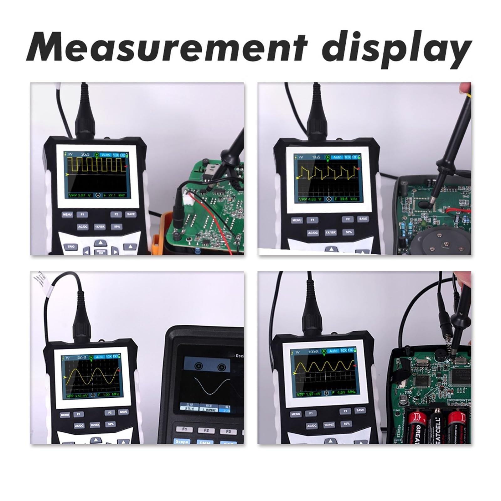 Osciloscopio digital profesional 120MHz Ancho de banda 500MSa/s Tasa muestreo con retroiluminación Facilidad De MedicióN