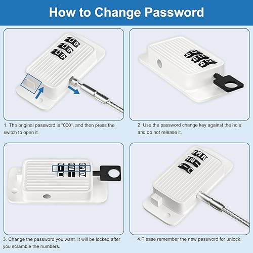 Miniatura 5 de Cerradura de refrigerador Combinación AOSITE Cerradura de refrigerador para niños Adhesivo Congelador Cerradura de puerta Seguro para Niños