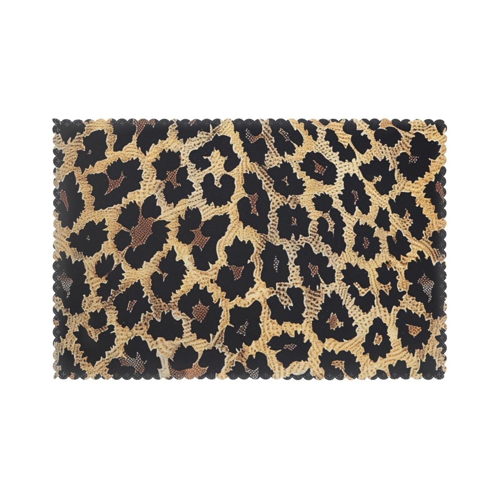 Leopard Print Print Printed Placemat Heat Resistant Place Mats Set of 6 PCS Washable Kitchen Table Mats, 12x18 Inch