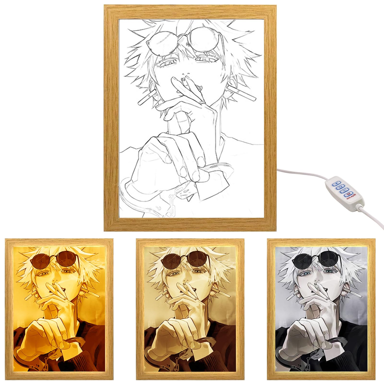 MeYuxg Anime Pittura Decorativa Satoru Gojo Cornici Creative Decorazione Domestica per Salotti, Camere da Letto e Caffè Stile 9