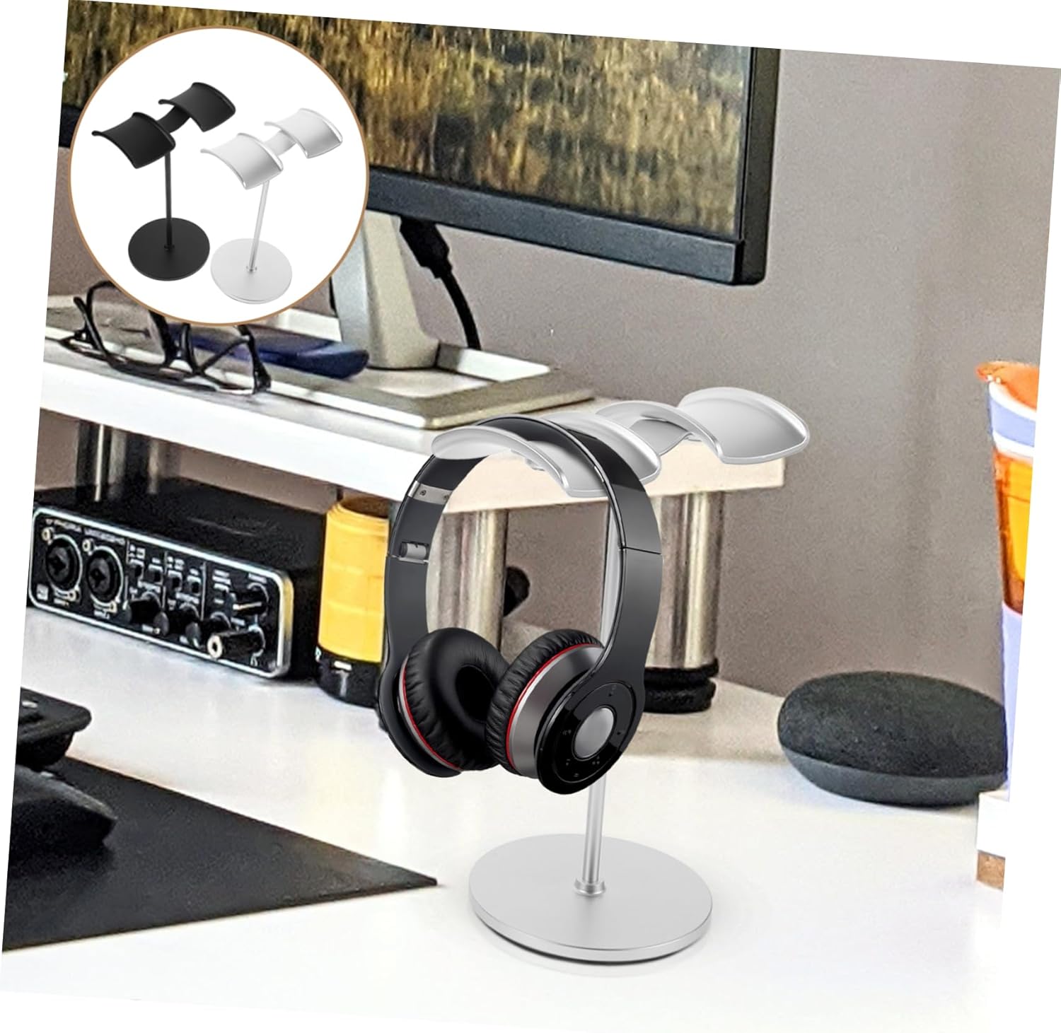 DOITOOL 2pcs Headphone Storage Display Rack Headset Stand for Desktop Stylish and Stable Earphone Holder for Gaming and Office Use and Colors