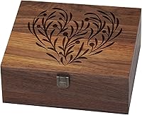 Vista 1 de Walnut Wooden Memory Keepsake Box with Hinged Lid and Latch for Precious Items, Decorative Keepsake Box for Memories,Commemorative Gift