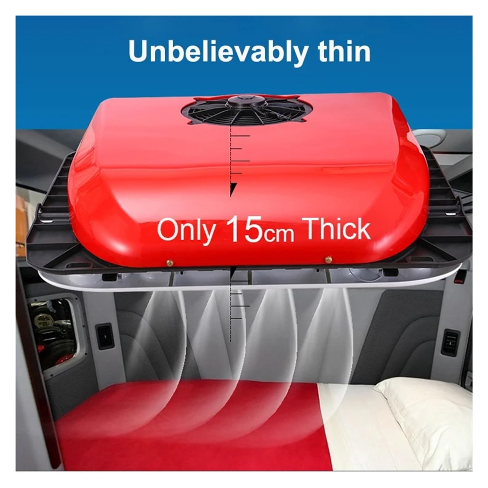 Aire Acondicionado De Techo Tamaño Fino, Camión, Autocaravana, Barco, Yate, Minivans, 12v, 24v Enfriamiento Rápido Funcionamiento Suave(Red,24V)