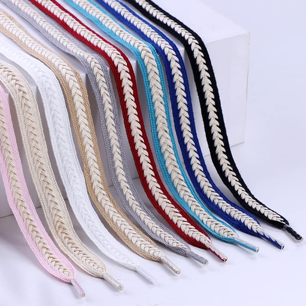 Lacci elastici per scarpe, lacci per scarpe in tela, lacci colorati allargati piatti, lacci piatti per scarpe da ginnastica, lacci per scarpe con orecchie di grano, resistenti all'usura, adatti per