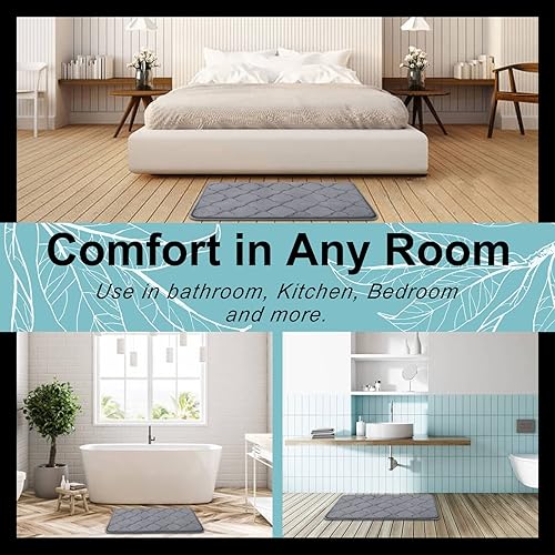 Miniatura 8 de OLANLY Alfombra de baño de espuma viscoelástica de 59 x 20 pulgadas, ultra suave, antideslizante y absorbente, lavable a máquina, cómoda, gruesa