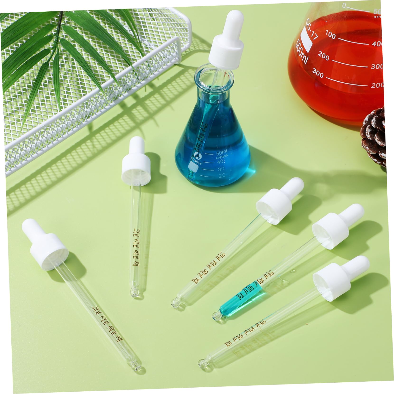 CHILDWEET 6pcs Dropper Tip Experiment Dropping Pipette Liquid Droppers Glass Dropper Laboratory Dropper Clear Pipette Labs Dropper Pipette Dropper Essential Oils Pipette Clear Dropper