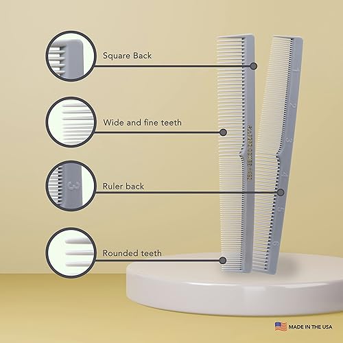 Miniatura 9 de Allegro Combs Peines de corte para peluqueros 420, peine para barba, bigote, para hombres, mujeres, niños pequeños, trenzados, separación del
