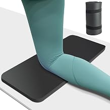 Yoga Knee Pad Cushion, 24 x 9.8 x 0.8 in Thick Mini Yoga Mat, Odor-Free NBR Workout Mat with Storage Strap, Small Exercise Mat for Yoga, Pilates, Kneeling, Planks &amp; Home Gym