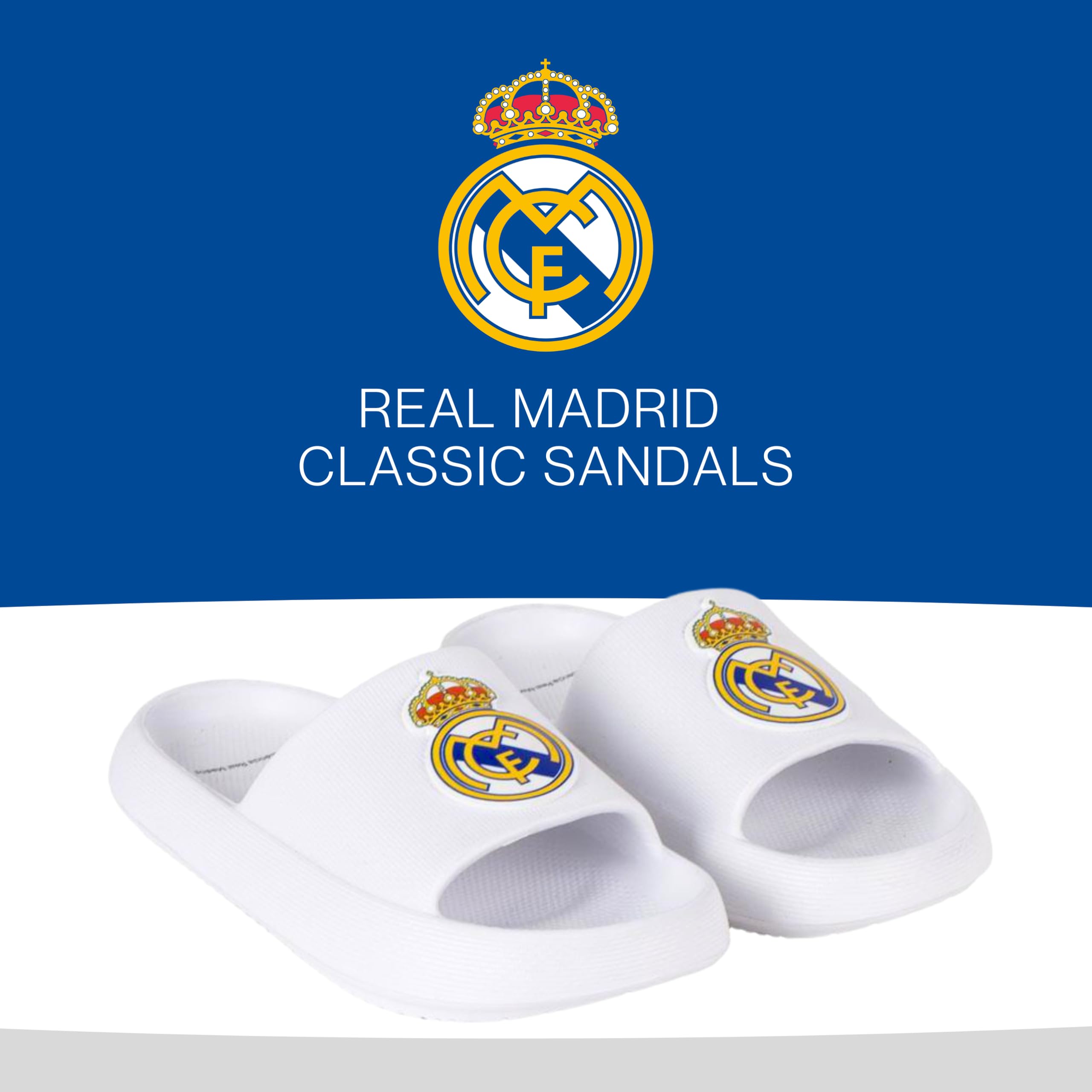 CF REAL MADRID Sandalen für Herren, Sommersandalen, Geschenk für Männer und Jugendliche, Größe 36 bis 45