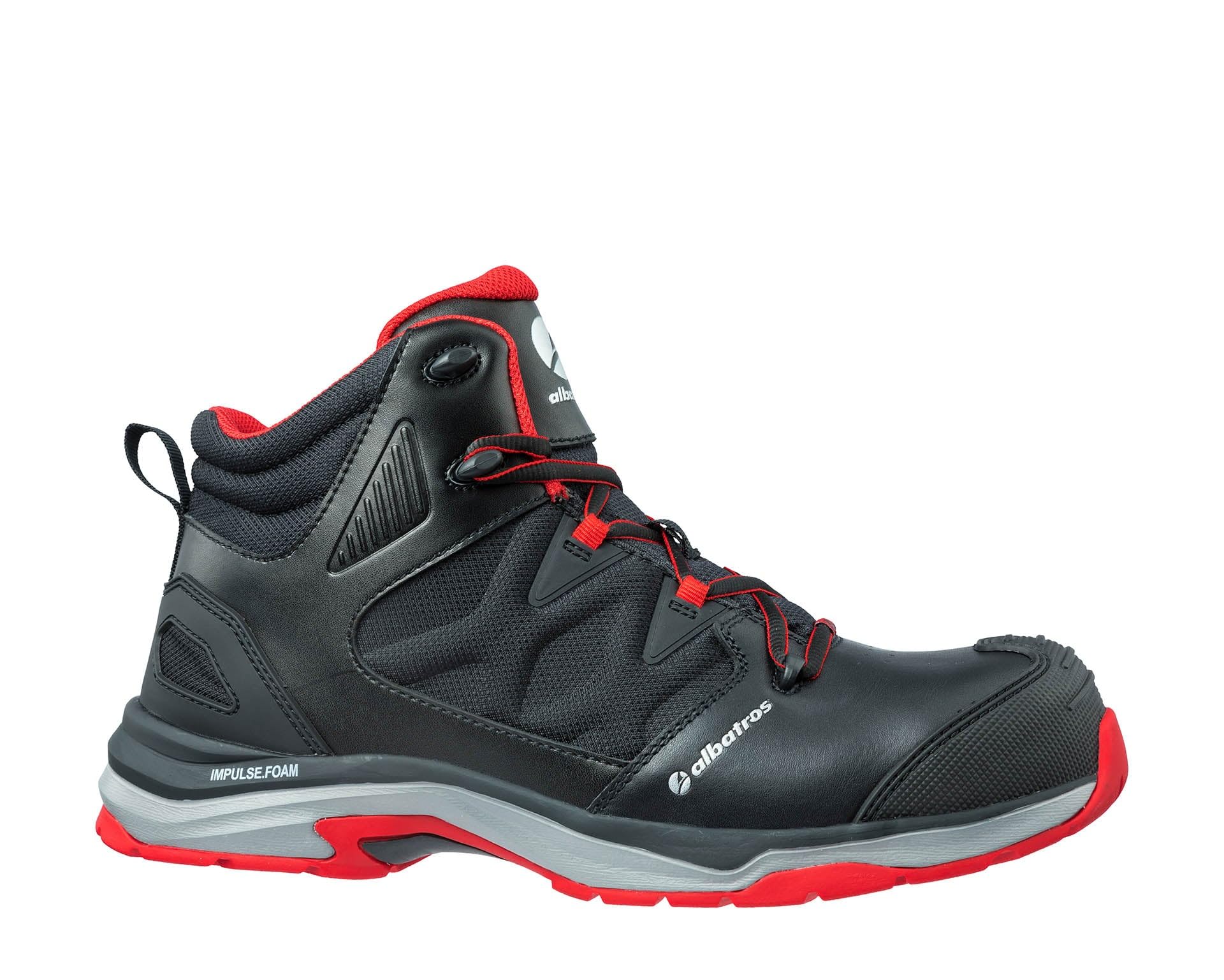 ALBATROS ULTRATRAIL BLACK MID buty ochronne czarno-czerwone rozm. 43