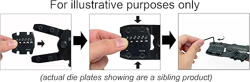 Miniatura 7 de ENGINEER Herramienta de crimpado PAD-13 con sistema de troquel intercambiable + paquete de juego de troqueles intercambiables PAD-11S (fabricado en
