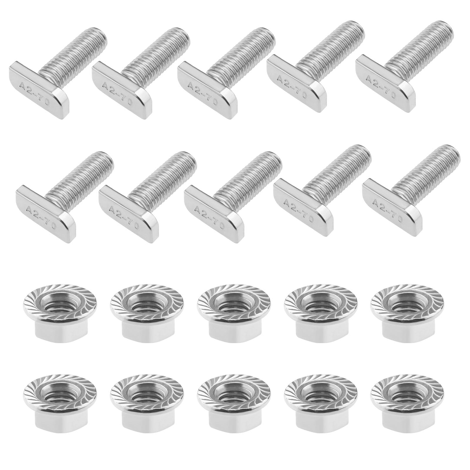 ALEEIK Hammer Head Screws Stainless Steel Pack Of 10 T Hammer Head Screws With Flange Nut Hammer - View #6