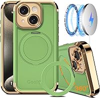 Vista 15 de COOLQO Funda para iPhone 14 de 6.1 pulgadas, Soporte Magnético Giratorio 360° Mejorado [Compatible con Magsafe][Protección contra Caídas de Grado