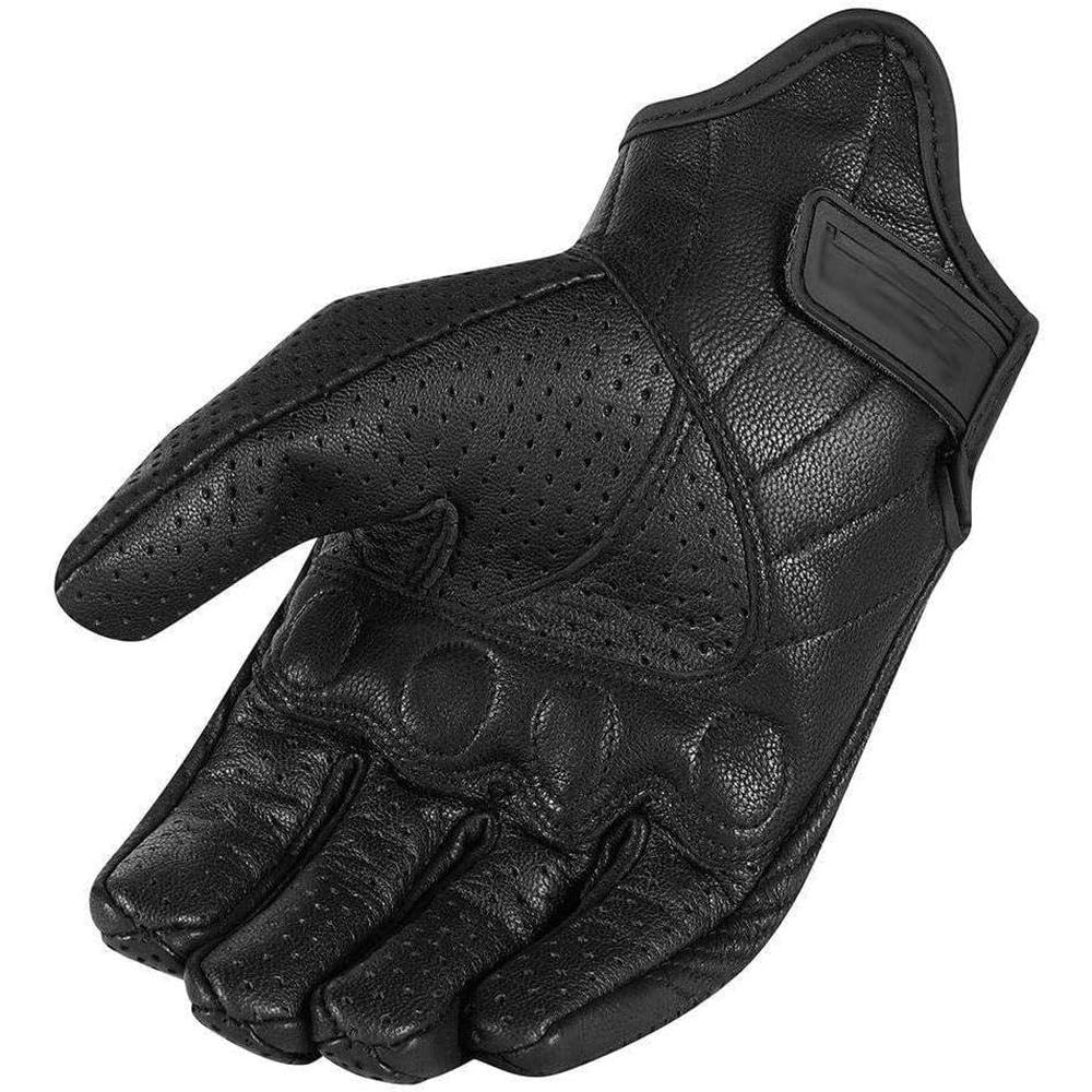 Riloer Motorrad Krücken Handschuhe 2-Lagen Leder ATV Handschuhe Motorrad Cross Handschuhe Anti-Rutsch Verschleißfester Touchscreen schwarz Sport & Freizeit