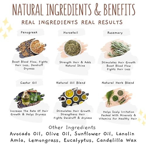 Miniatura 8 de Grasa natural de crecimiento rápido, ideal para el crecimiento del cabello, pérdida de cabello, caspa