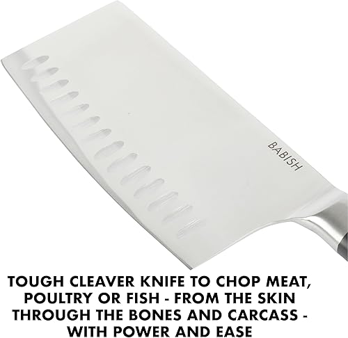 Miniatura 6 de Babish Acero alemán de alto carbono 1,4116 de 6,5 pulgadas de espiga completa, cuchillo de cocina forjado