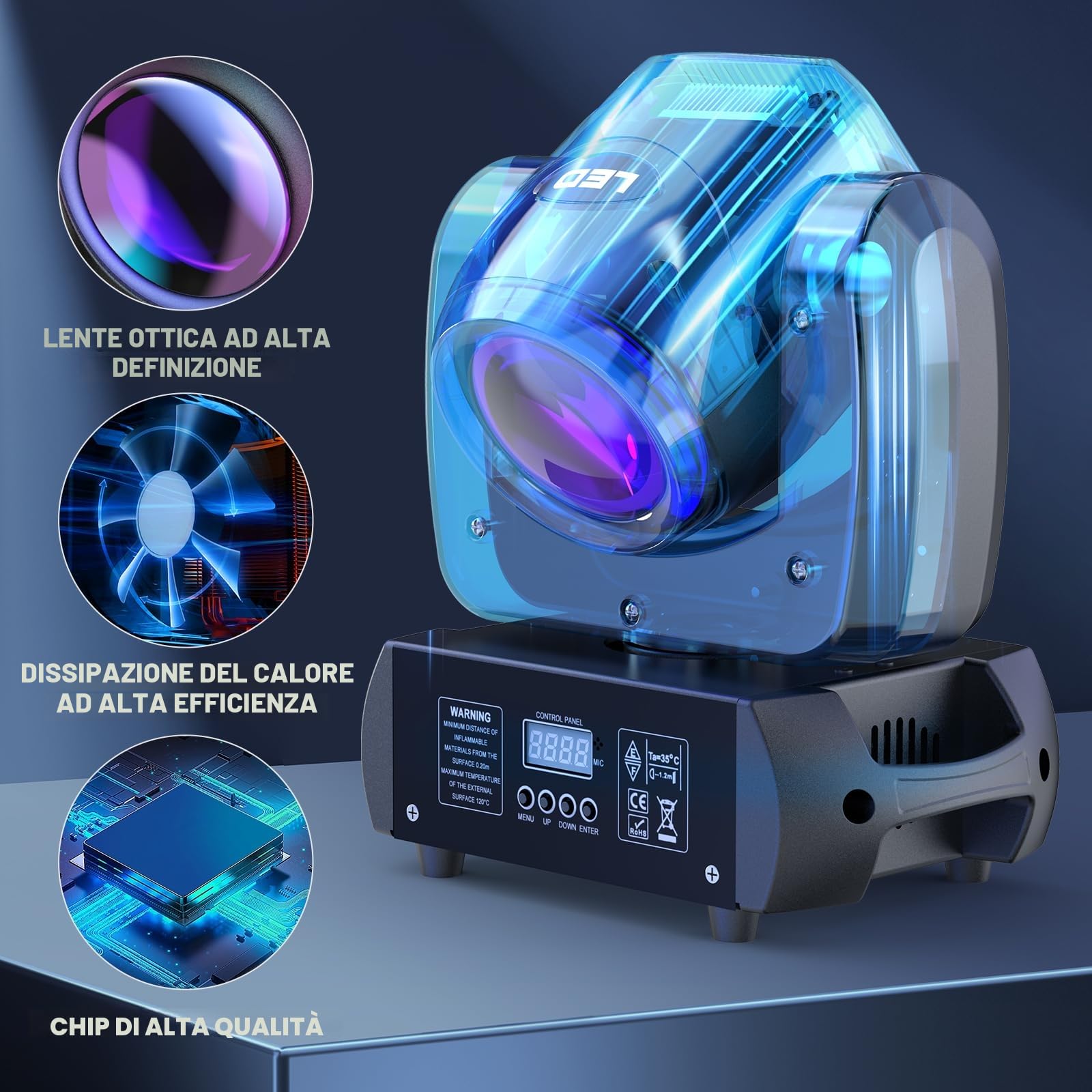 100W Teste Mobili RGBW LED Moving Head Beam DMX Pinspot effetto Luci Discoteca con 18 prisma 11/13 CH per DJ Party Club Bar illuminazione Palcoscenico Nave dalla Germania