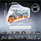 Maizjok® Motorbike Cover Waterproof Outdoor, Motorcycle Cover Heavy Duty 210D Rain UV Dust Indoor, All Weather Covering for Street/Sport/Adventure/Cruiser/Touring Motorbike (108.3 x 41.3 x 49.2 in) - 6