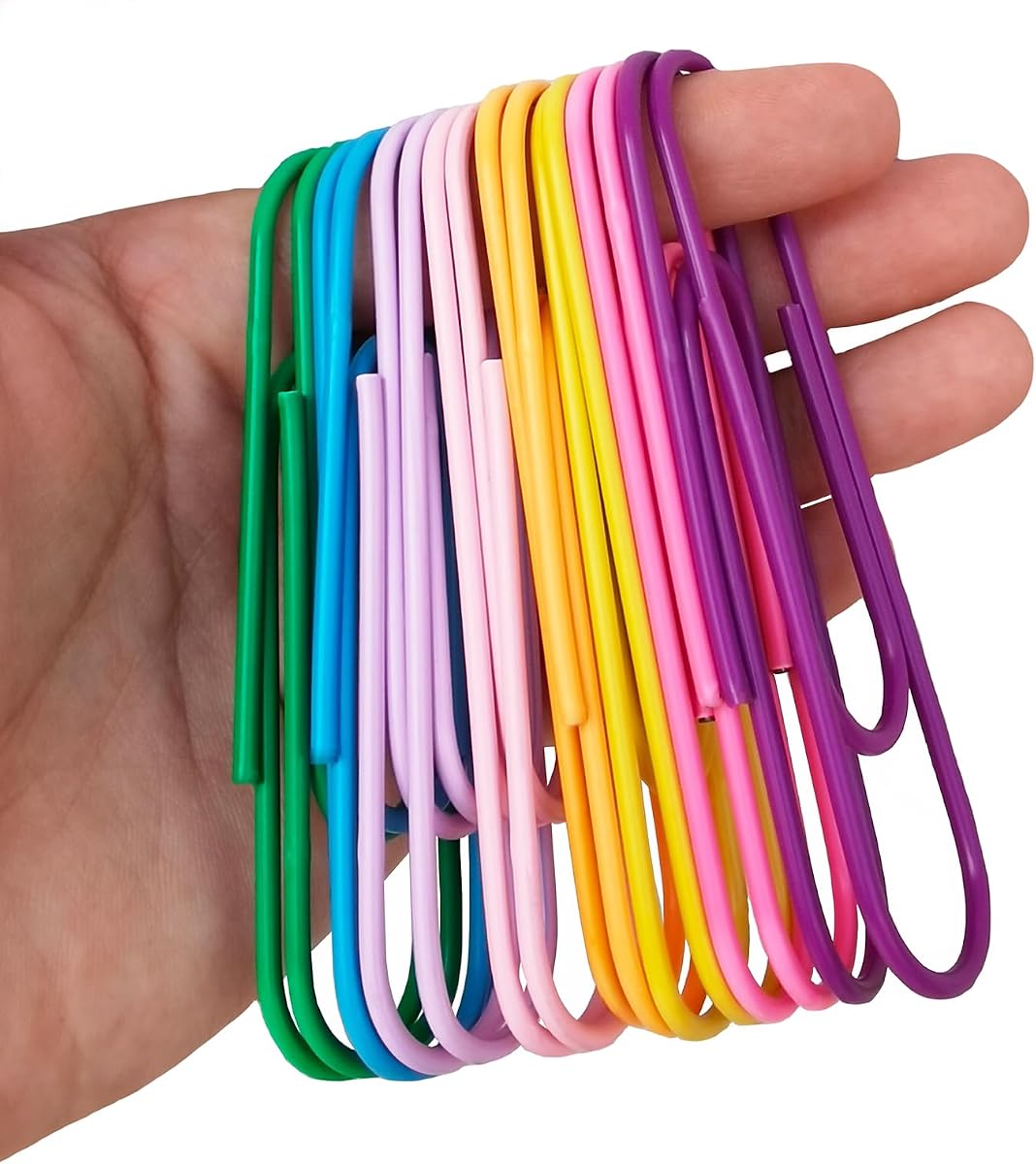 Clips de papel grandes, paquete de 40 clips de papel gigantes de 4 pulgadas | 8 colores (5 piezas/color) para papeleo, para el hogar, la escuela y la oficina, clip de carpeta de colores