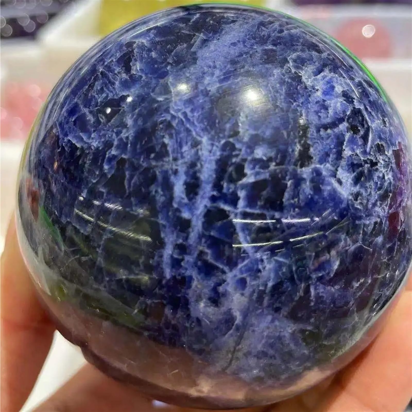 AUOQKQUT Beautiful Blue Crystal Ball Stone Ornaments (Size : 38-40mm) AUOQKQUT