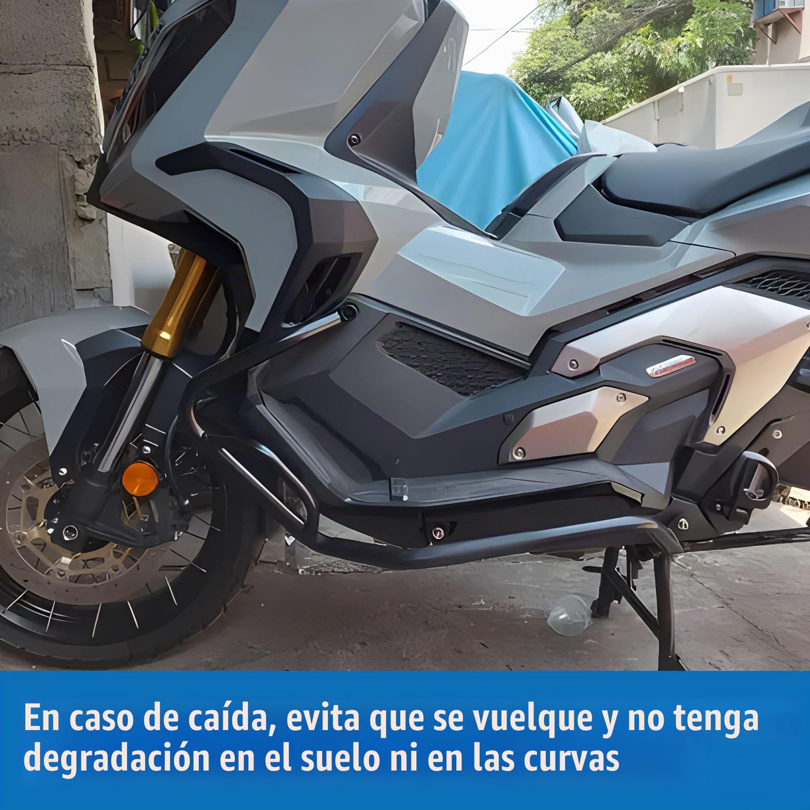 WOOGA Protector motor motocicleta, barras de choque de parachoques, Protector marco jaula de acrobacias apto para Ho&n&da X-ADV 750 2017 2018 2019 2020 2021 2022 2023 2024 2025 2026 (Negro A)