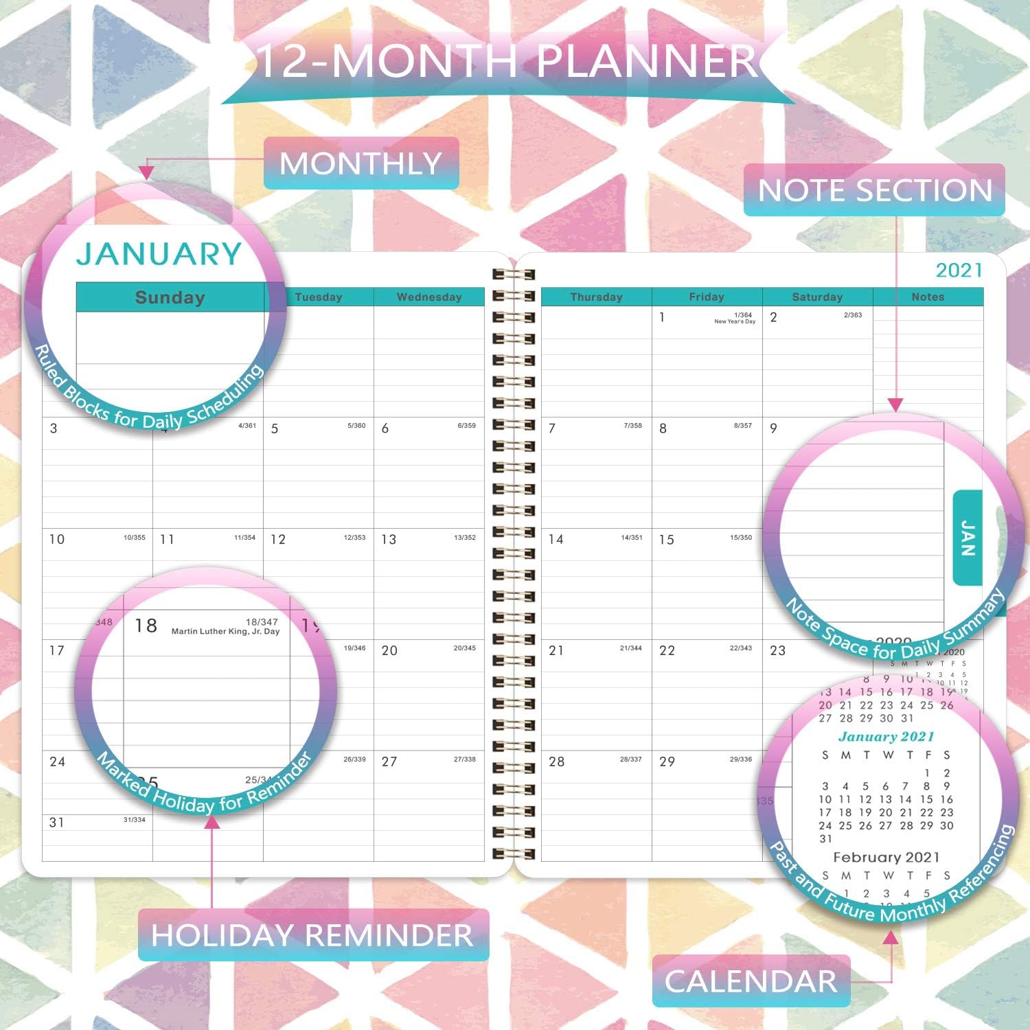 2021-2022 Teacher Planner-Green Blossom