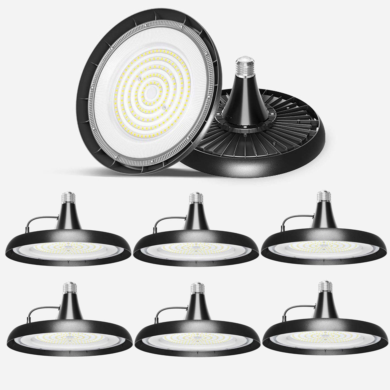 8 Pack LED High Bay Light E40 E27 100W 150W 200W UFO LED High Bay Light Bulb Plug