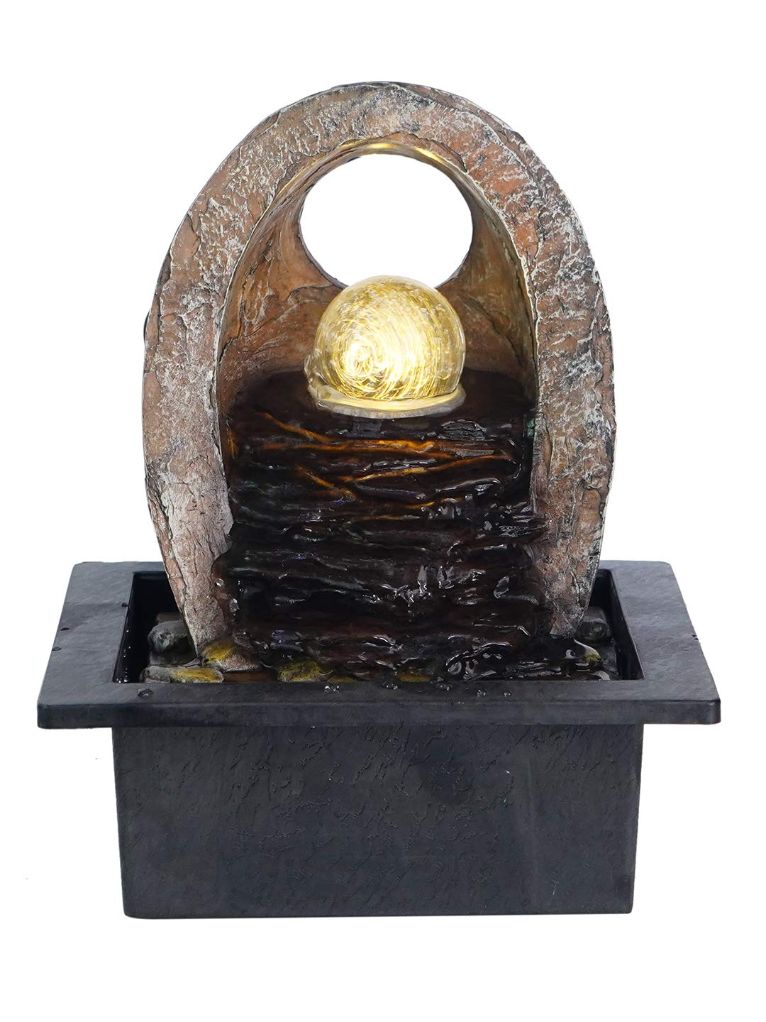 Firstly Designer Polystone 2 Steps Indoor Table Top Water Fountain with