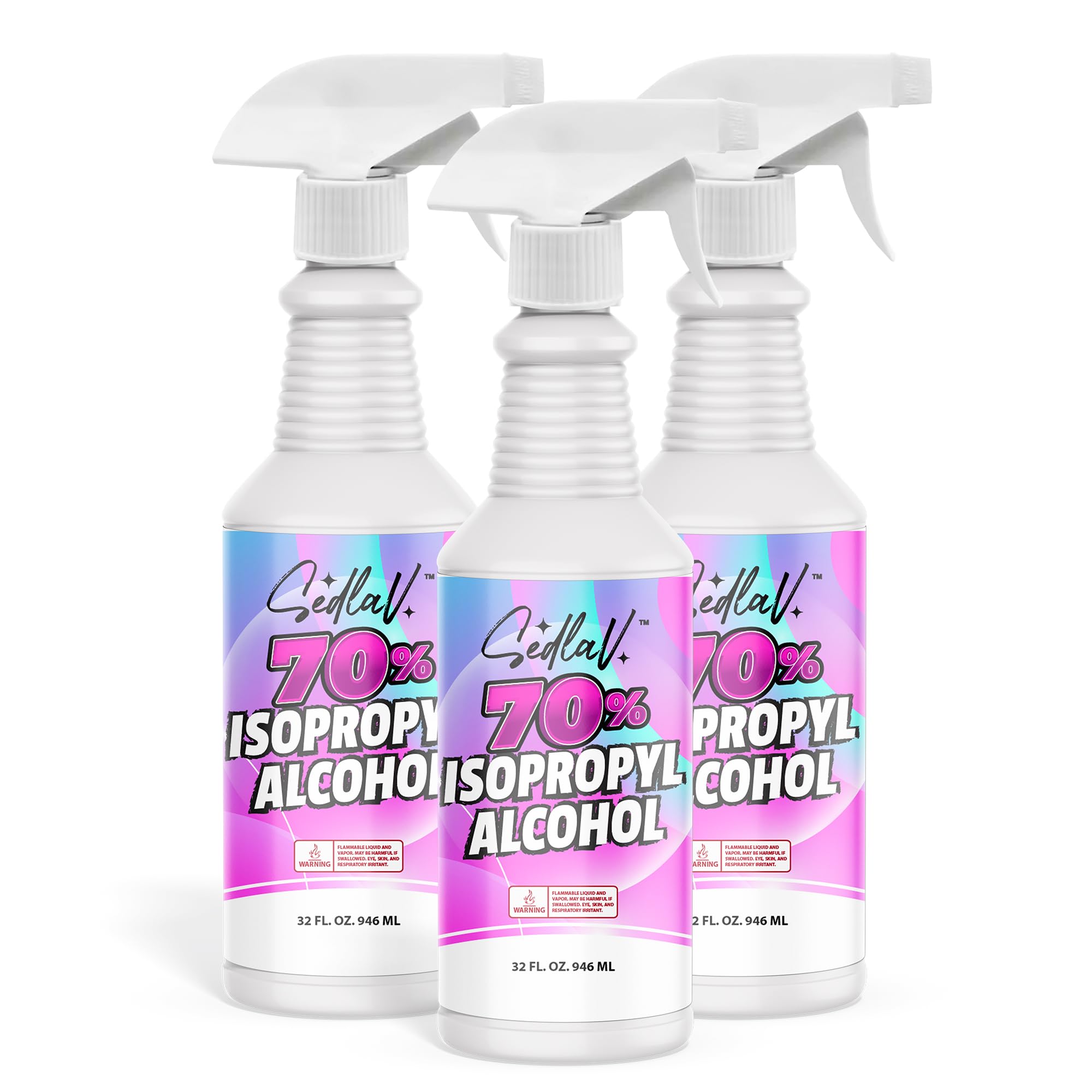SEDLAV Isopropyl Alcohol 70% Spray 32 Fl Oz Spray Bottle Rubbing Isopropyl Alcohol Sprayer 70 Percent Isopropyl Alcohol Spray First Aid (2)
