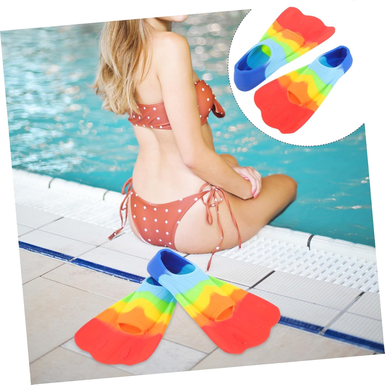 Flexible Silicone Swim Flippers Lightweight Portable Diving Fins for Boys Beginners Training Pool and Sea Snorkeling