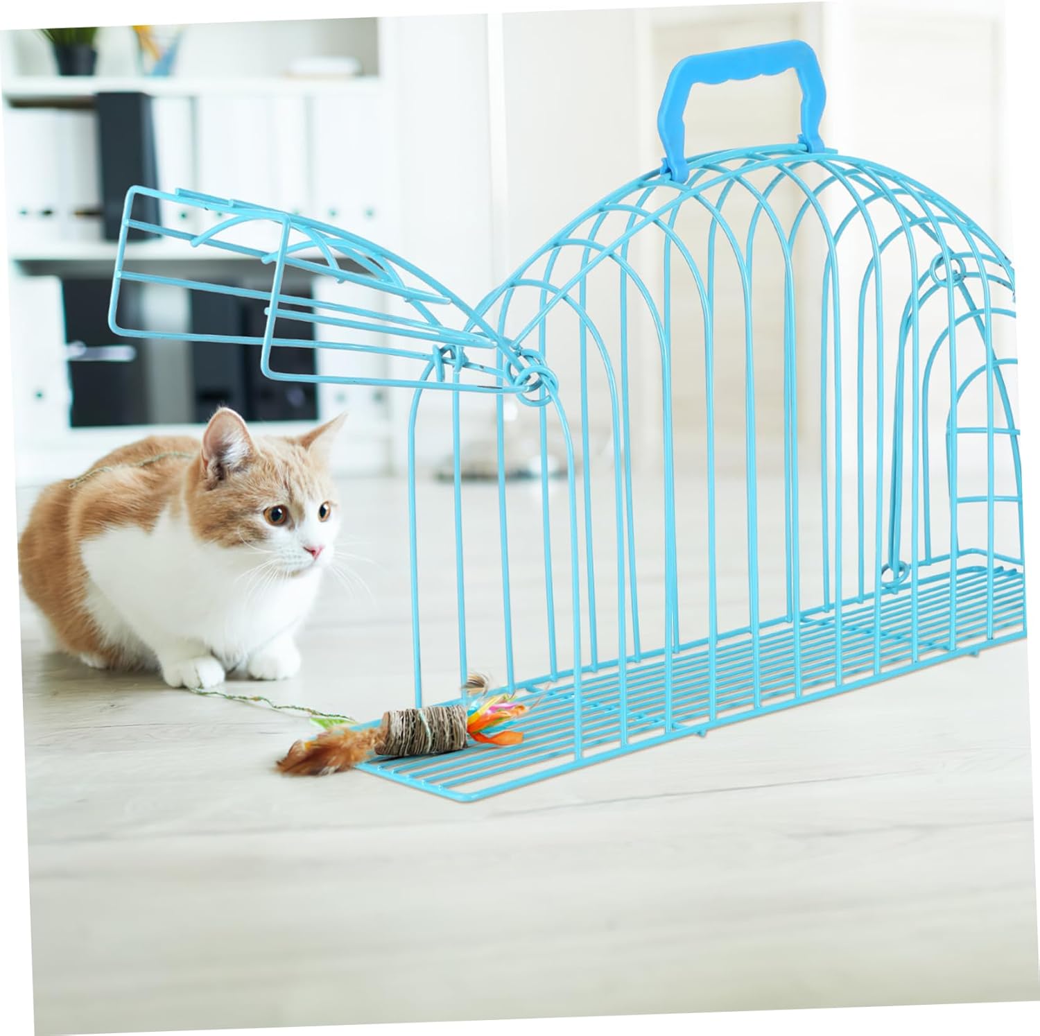 Metal Cat Grooming Bath Cage Pet Showering Cage Scratch-Resistant Reusable for Indoor Cats