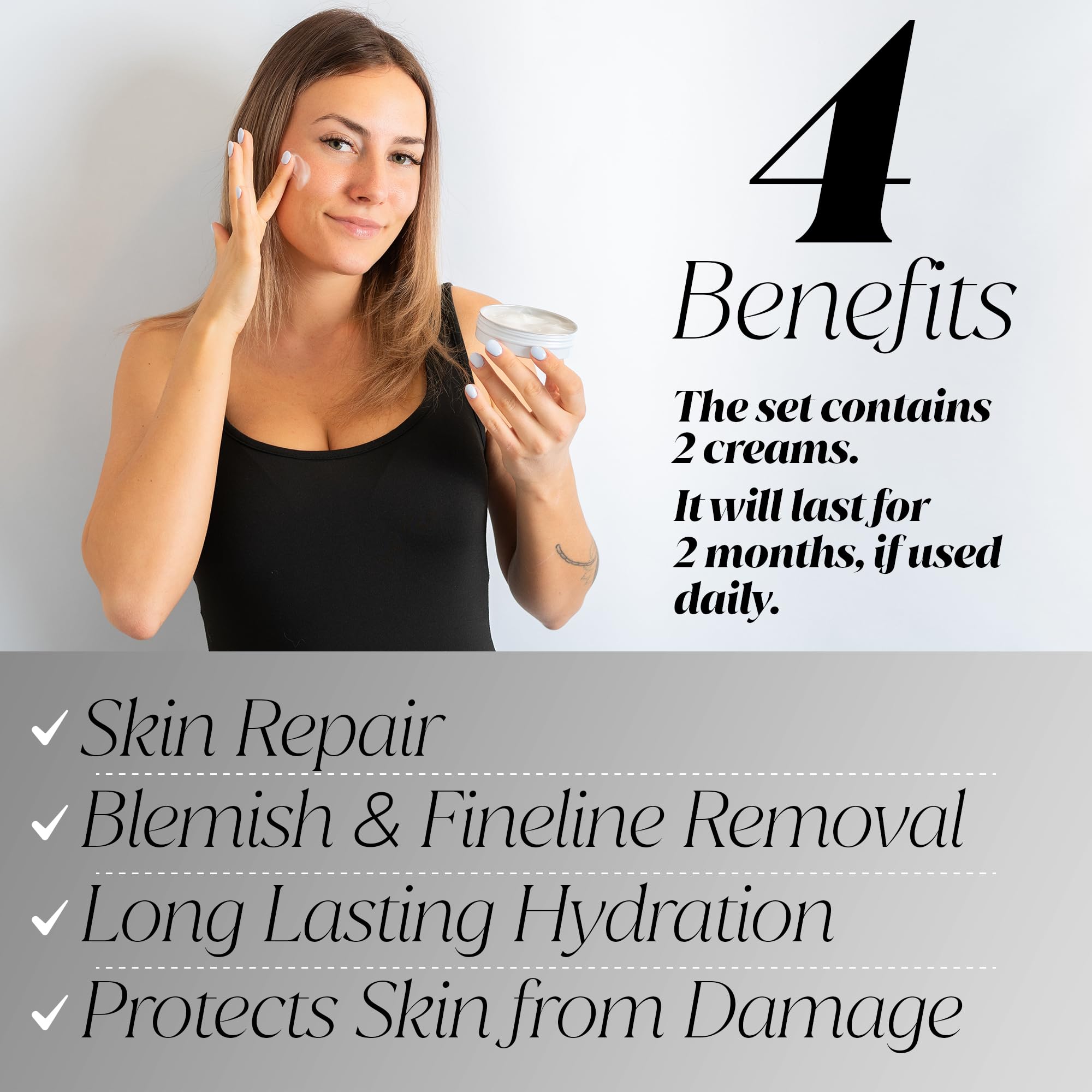 x2 Premium Snail Mucin Essence Cream with Hyaluronic Acid, Advanced Skin Repair, Deep Hydration - Image 4