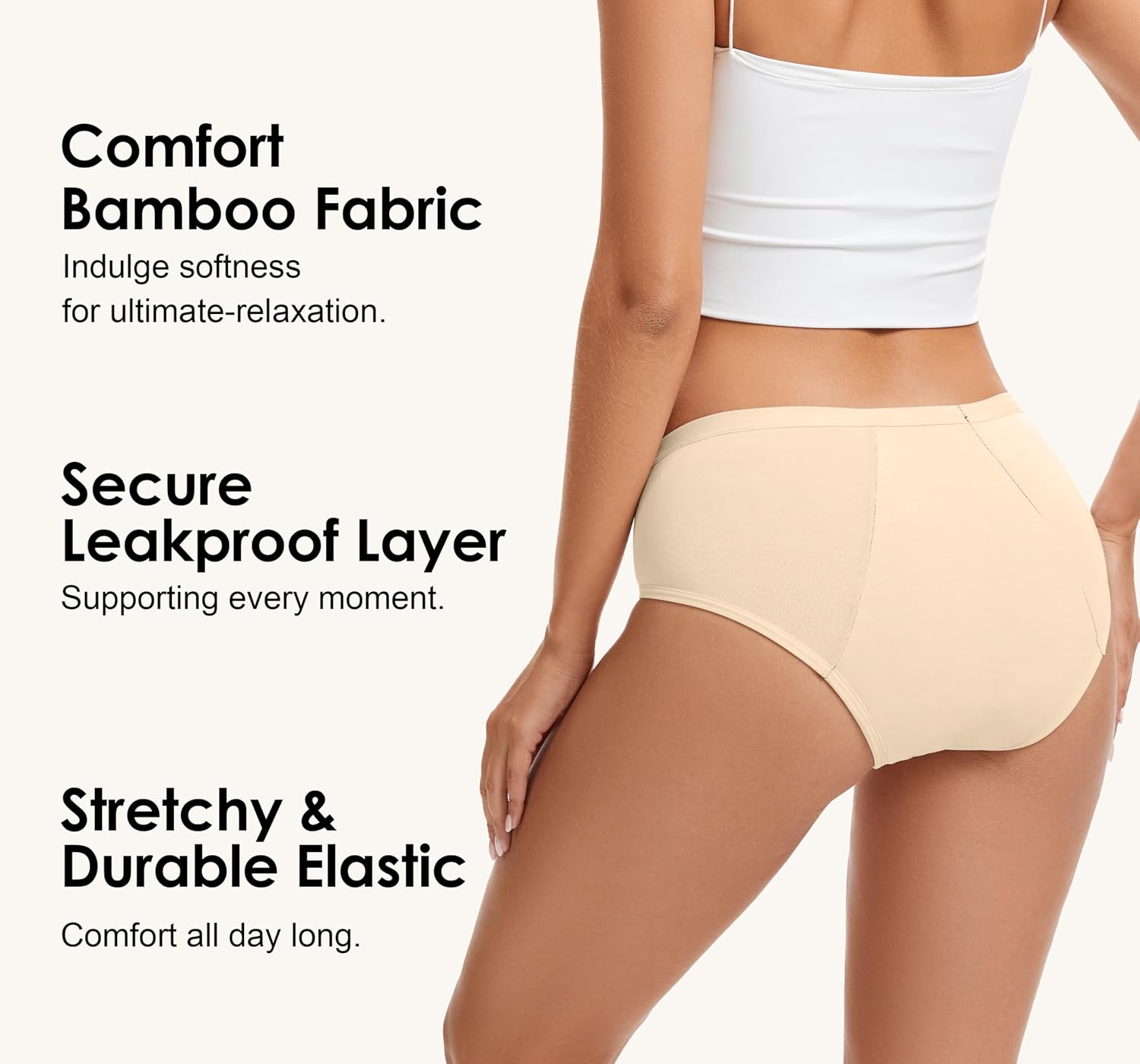 YESWEL Period Underwear For Women, Leakproof Hipster, Brief, Heavy Flow, 3 Pack