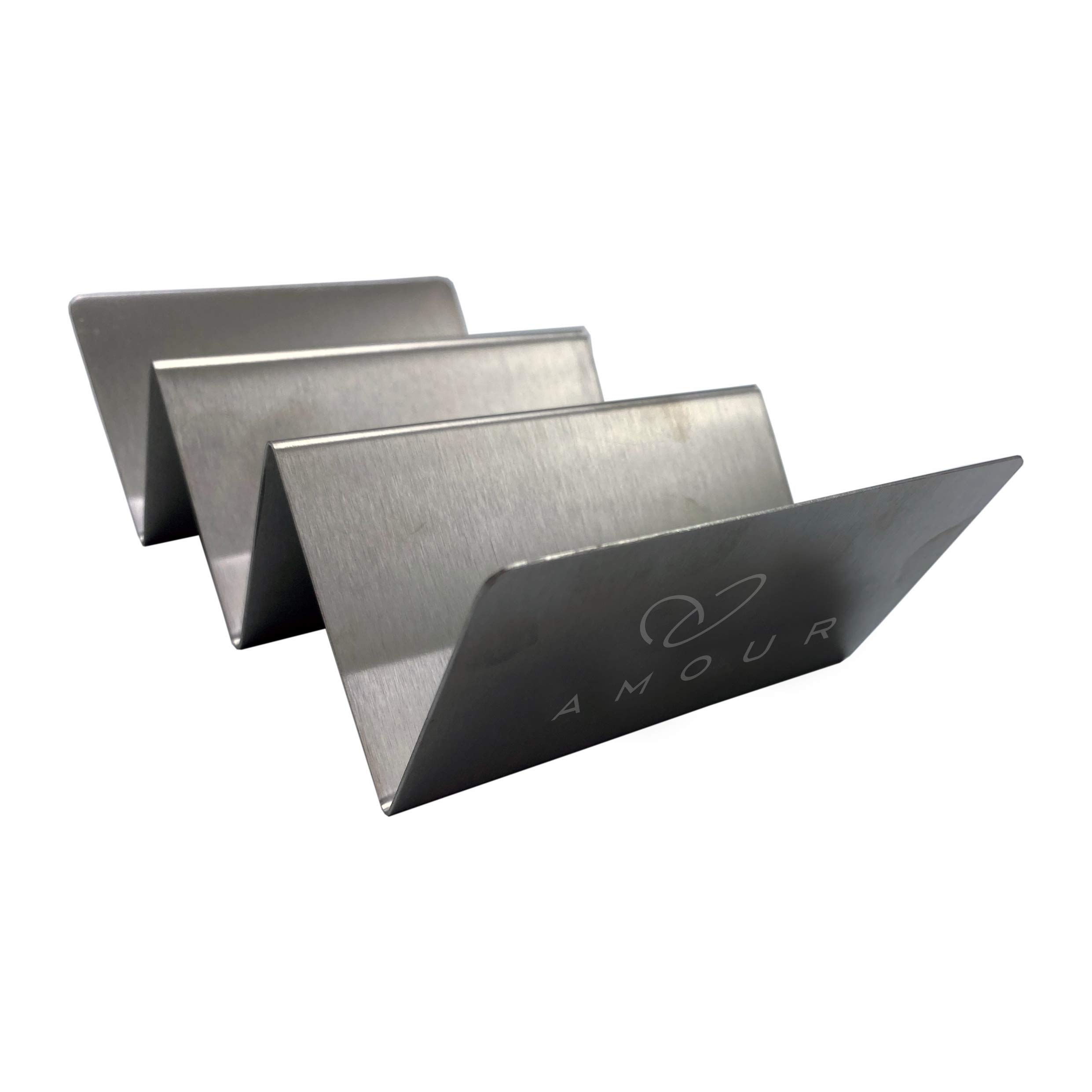 Amour Taco Holder Taco Stand Holds up to 3 Tacos Each as Plates Safe for Dishwasher Oven and Grill