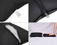 Vista 3 de DS. DISTINCTIVE STYLE Almohada De Cuello De Coche 2 Piezas De Cuero De La PU Almohada De Viaje Para El Reposo De La Cabeza Soporte Del Cuello Para