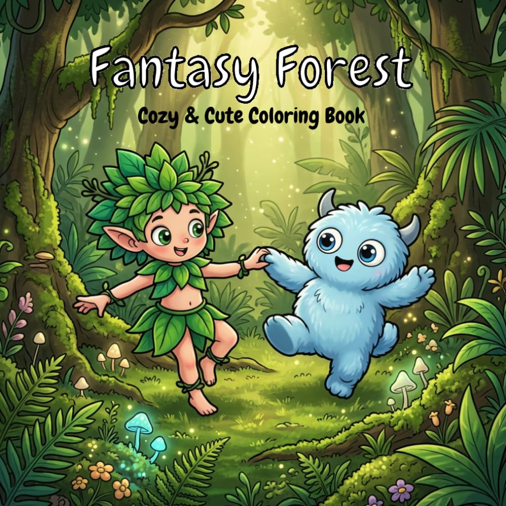 Fantasy Forest: Cozy & Cute Coloring Book