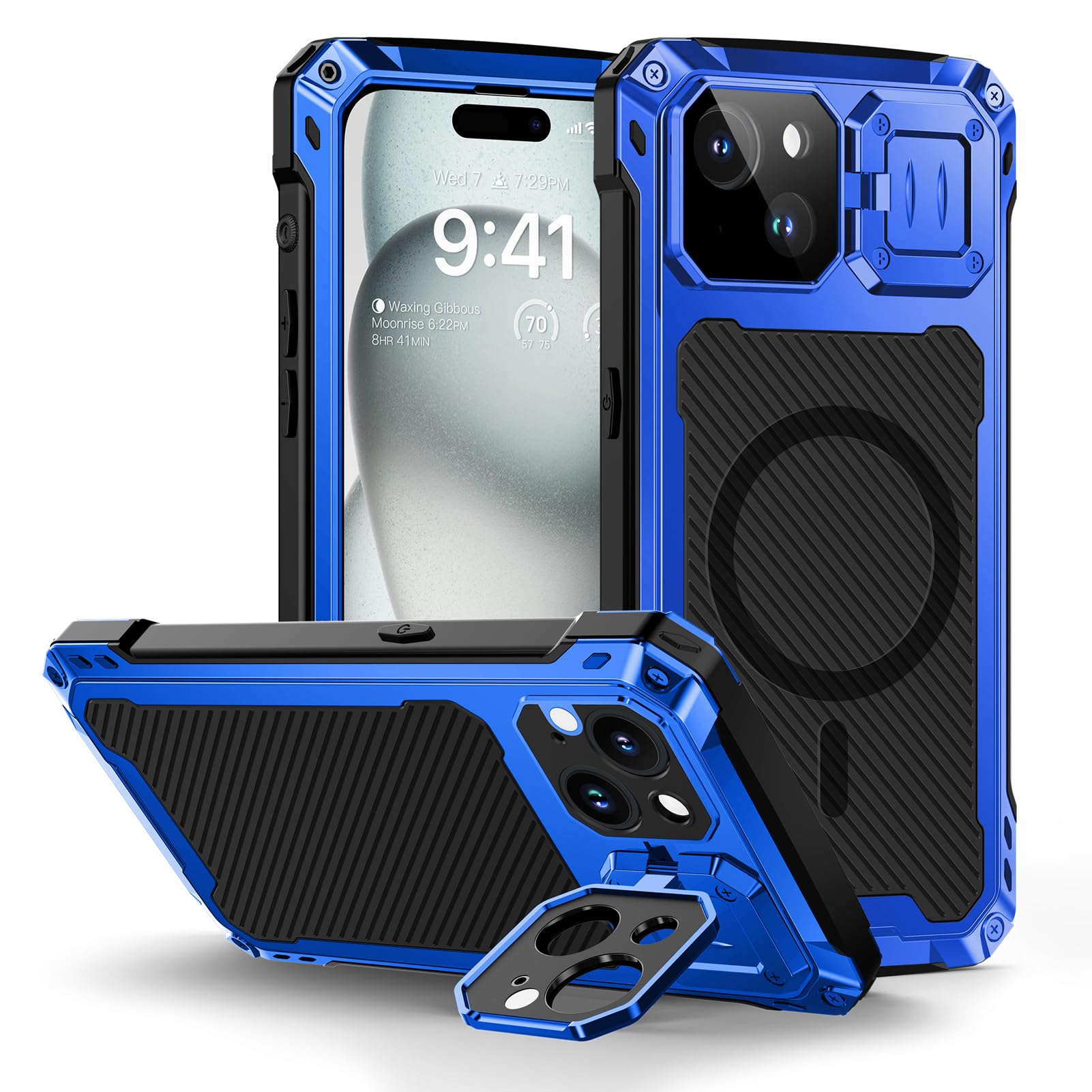 Photo 1 of Lanhiem iPhone 15 Plus Case with Kickstand and Screen Protector