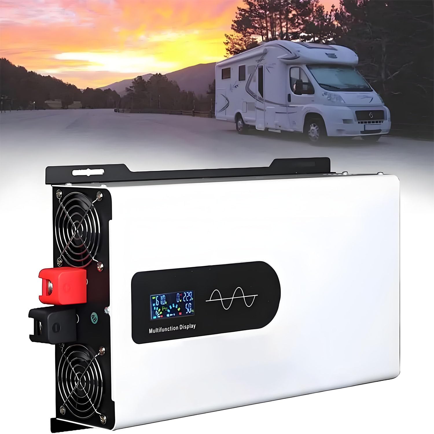 Inversor Solar híbrido de Onda sinusoidal Pura (CC 12V-96V a CA 110/220V) 48Vto110V-1000W | Onda sinusoidal pura con capacidad de conexión en paralelo para respaldo doméstico y vehículos recreativos RV