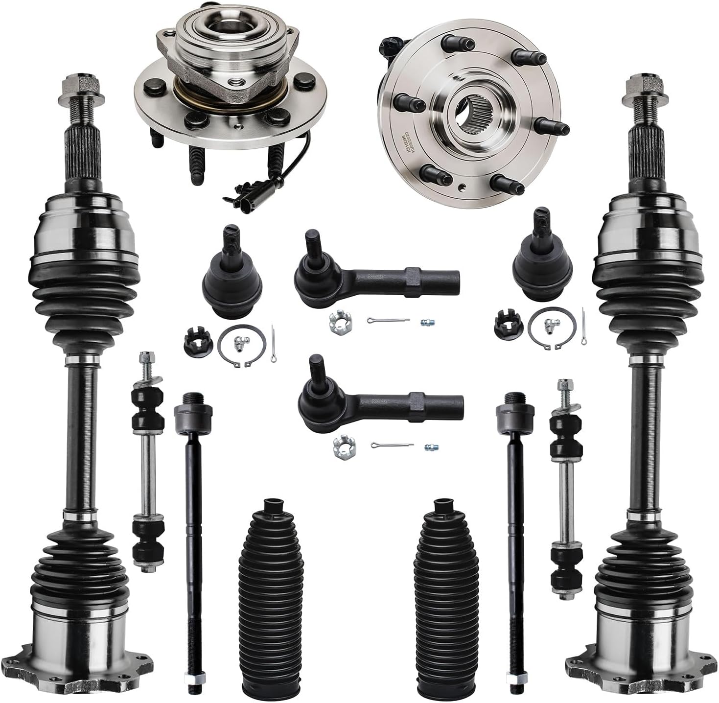 Detroit Axle 4WD 14pc Front CV Axles Kit for Silverado