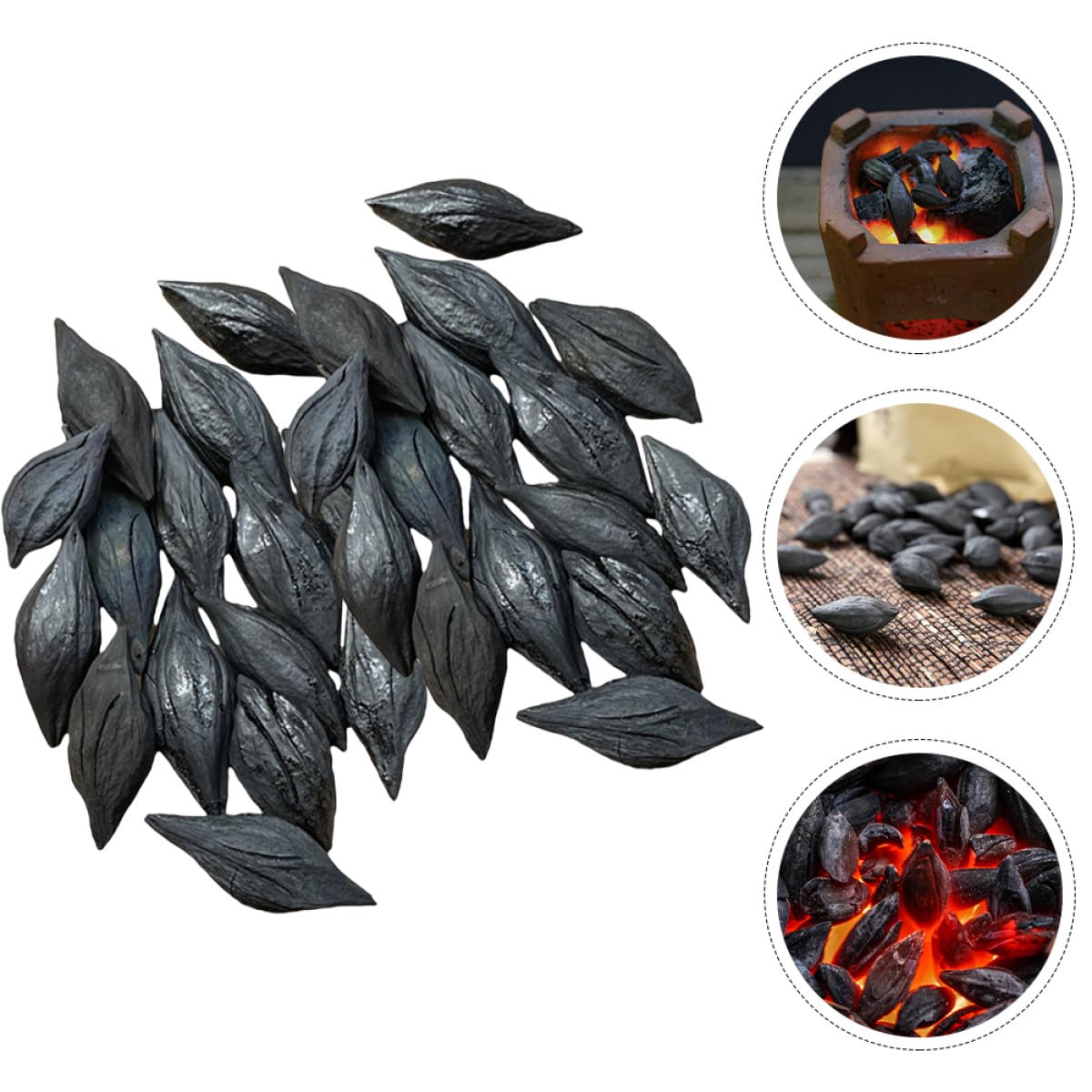 Carbone di Legno D’ulivo per Griglia 1 Sacchetto 500g Nero | Uso Esterno, per Barbecue e Sauna, Combustione Naturale, Formato Pratico per Accensione e Cottura