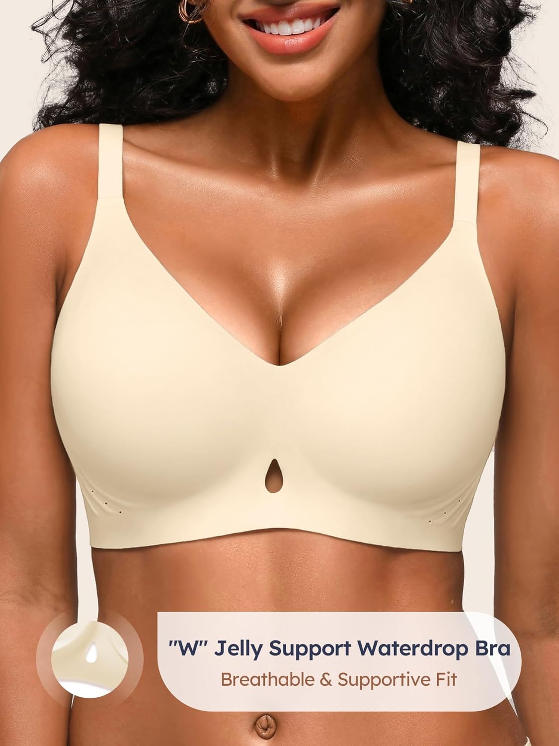 S-L Wireless Jelly Bras for Women with Support - Seamless Bra No Underwire Full Coverage Comfort T-Shirt Bralette - Image 3