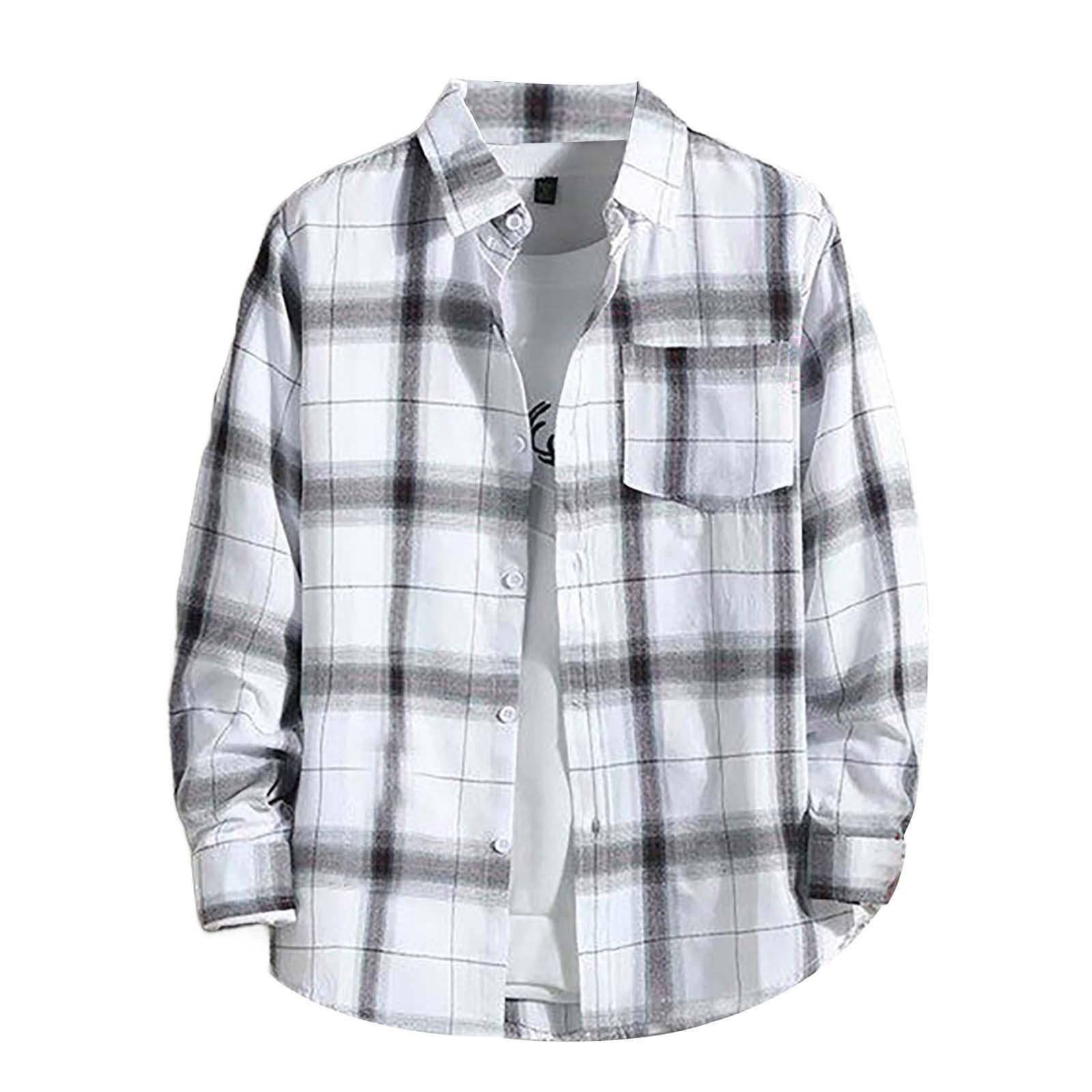 Camicia casual da uomo, casual, estiva, con bottoni, senza