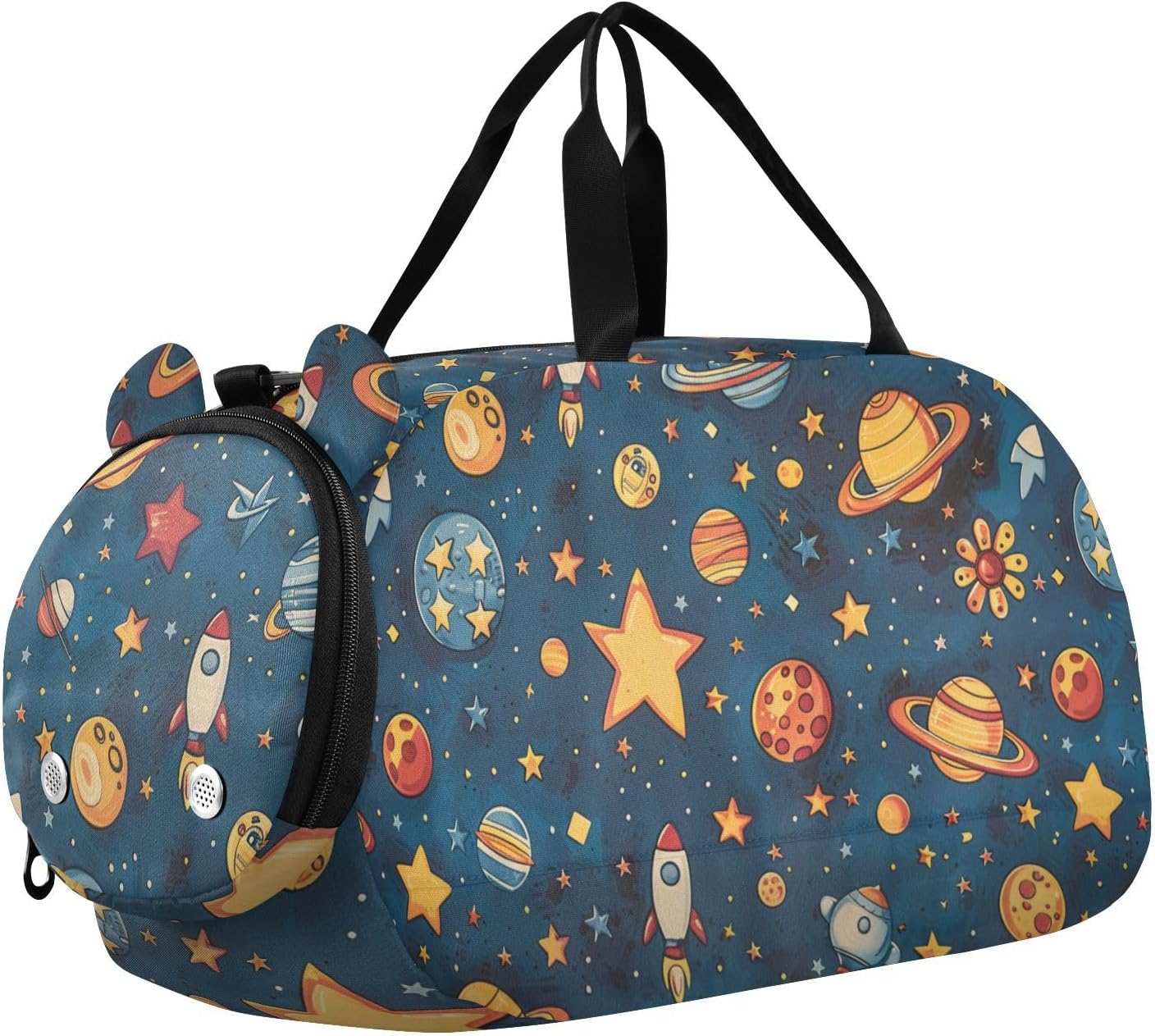 Planet Kids Duffel Bag with Shoes Compartment Lightweight Carry on Luggage for Travel, Sports, Fitness & Workout