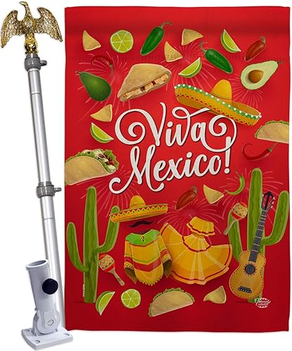Miniatura 1 de Ornament Collection Viva Mexico House Flag Eagle Set Summer Party Cactus Pinata Sombrero Mexican Fiesta Outdoor Small Decorative Gift Yard Banner
